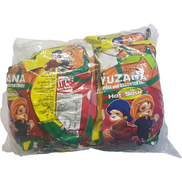Yuzana Pickled Tea and Assorted Fried Beans (Hot and Sour) (64 GM x 10 Packets) (640 GM)